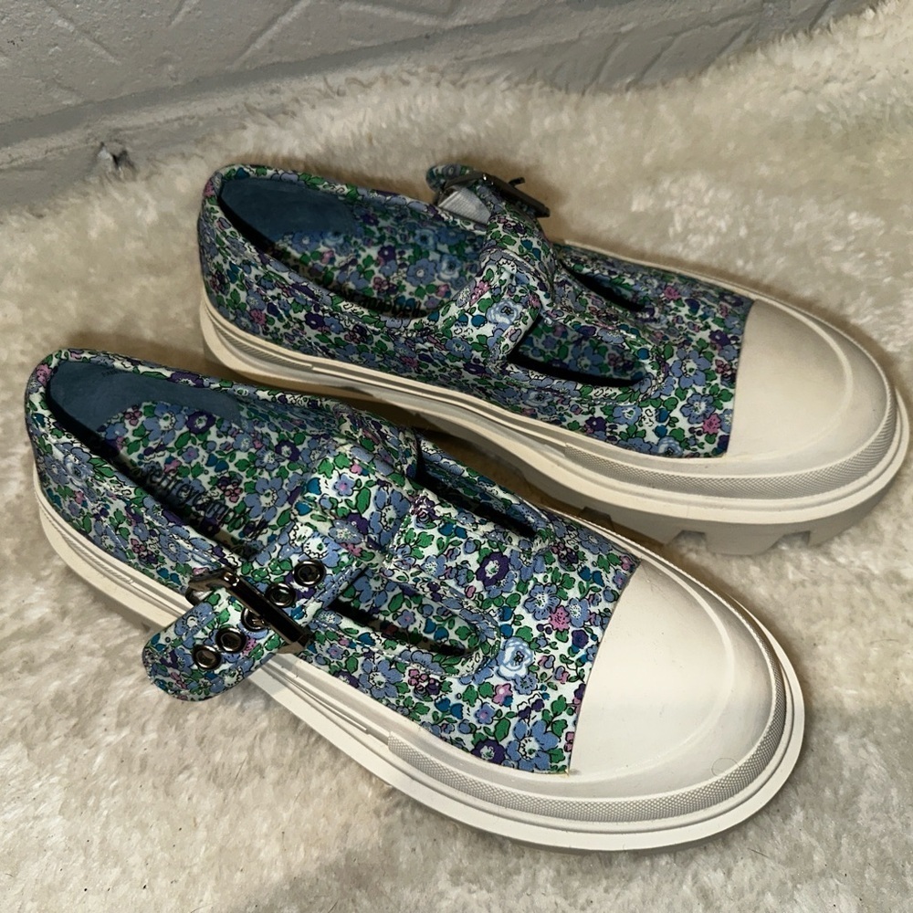 Jeffrey Campbell Enfance Floral Print Lugged Chunky Platform Mary Jane’s Size 8 - Picture 3 of 15